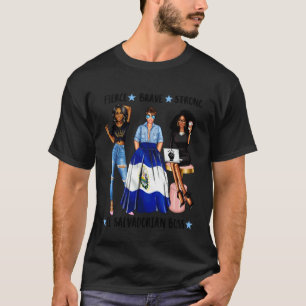 Camiseta Chefe Salvadorenho Negro Com Afro Mulher Forte P