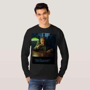 Camiseta Chefe se comporte com homens pretos e manga T-shir