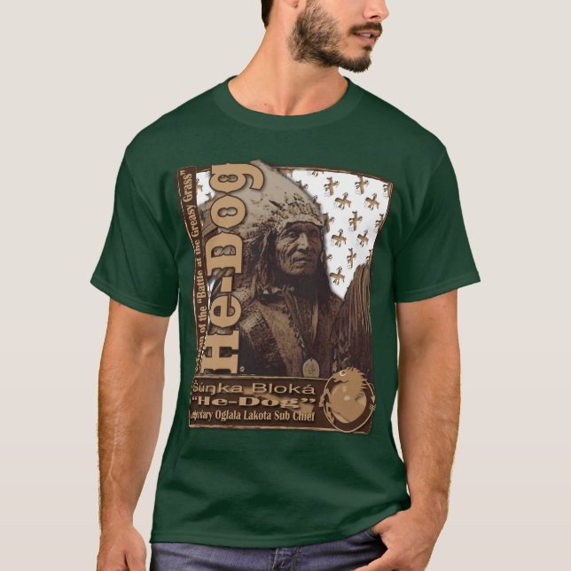 Camiseta Chefe secundário de Oglala Lakota do Ele-Cão (Frente)