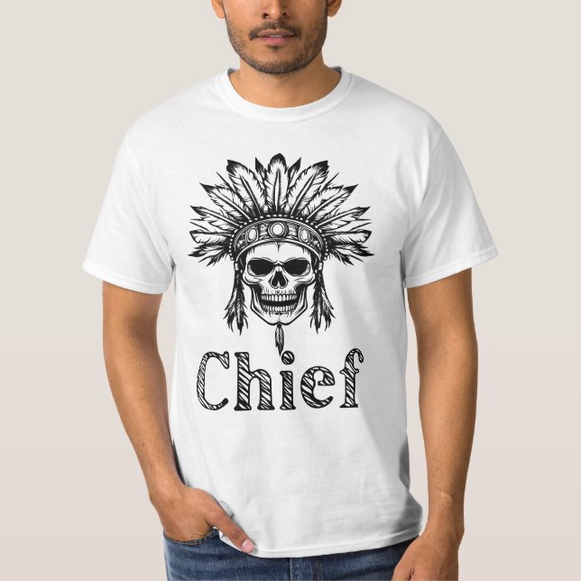 Camiseta Chefe Skull, Nativo Americano (Frente)