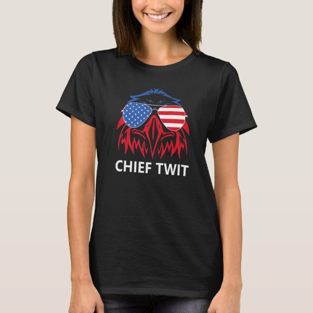 Camiseta Chefe Twi Merica Eagle American Flag US Chefe Twit (Frente)
