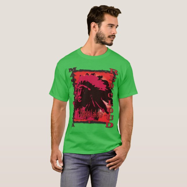 Camiseta Chefe vermelho de Oglala Lakota da nuvem (Frente Completa)
