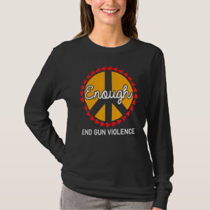 Camiseta Chega de sinal de paz de violência contra as armas