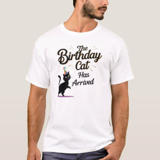 Camiseta Chegada Engraçada à Festa de aniversário de Gato