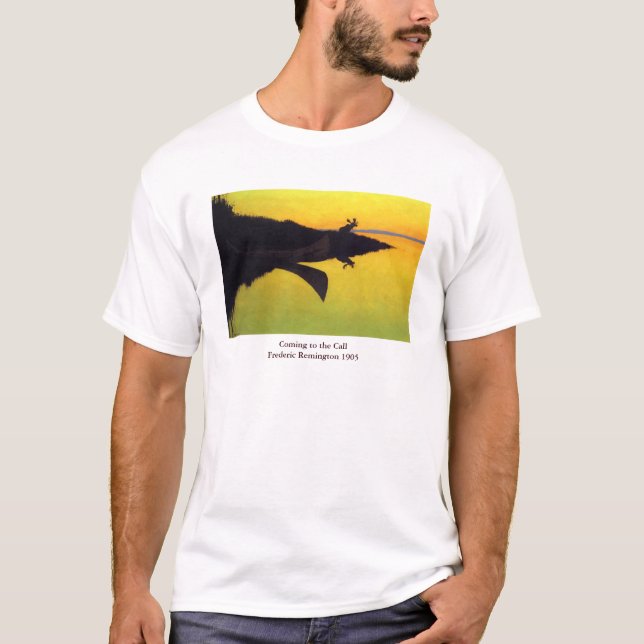 Camiseta Chegando à Chamada ~ Frederic Remington (Frente)