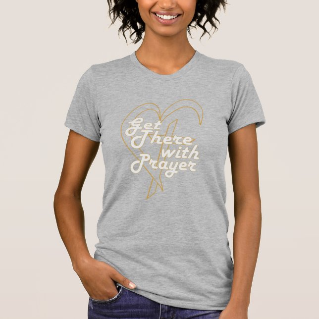 Camiseta Chegar lá com a Imagem de Cheio de Arte Cristã de  (Frente)