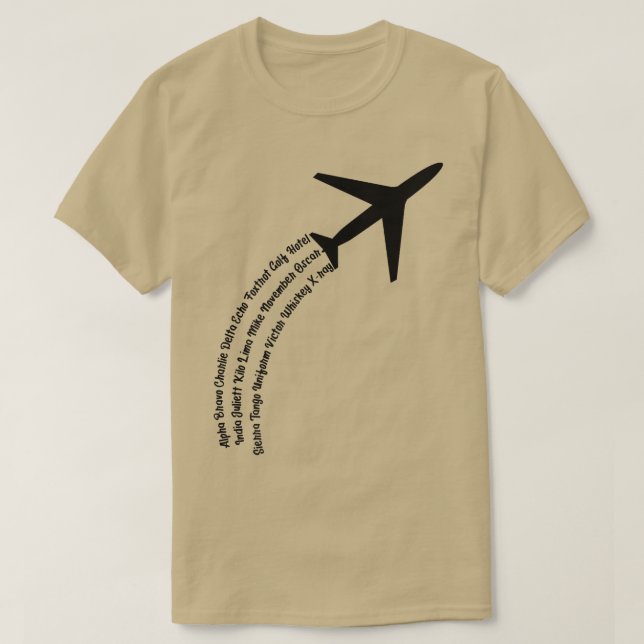 Camiseta Cheio alfabético alfabético - Plano de Cuta Letra  (Frente do Design)