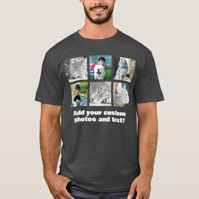 Camiseta Cheio Cor 6 Foto Mosaica Colagem T-Shirt (Frente)