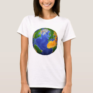 Camiseta Cheio Da Terra Mostrando Dados Topográficos.
