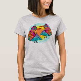 Camiseta Cheio de aves de cor