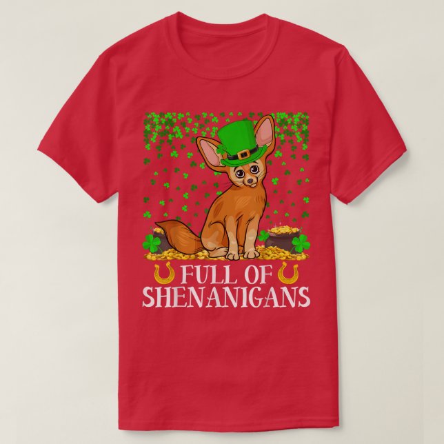 Camiseta Cheio De Folhas De Shenanigans Fennec Fo Para Rua  (Frente do Design)