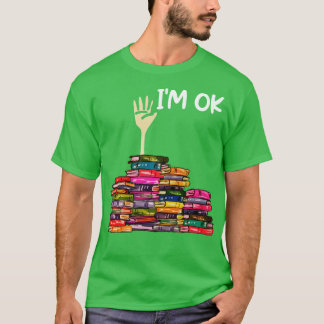 Camiseta Cheio De Livros Estou Ok Longa Folga