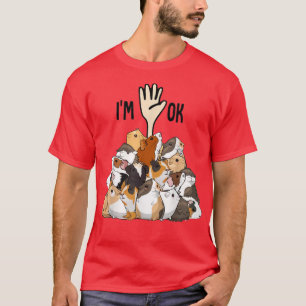 Camiseta Cheio de porcos-guineis Estou bem Engraçado, porco
