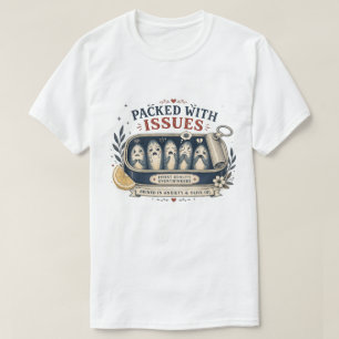 Camiseta Cheio de Problemas Sardinhas Engraçadas 
