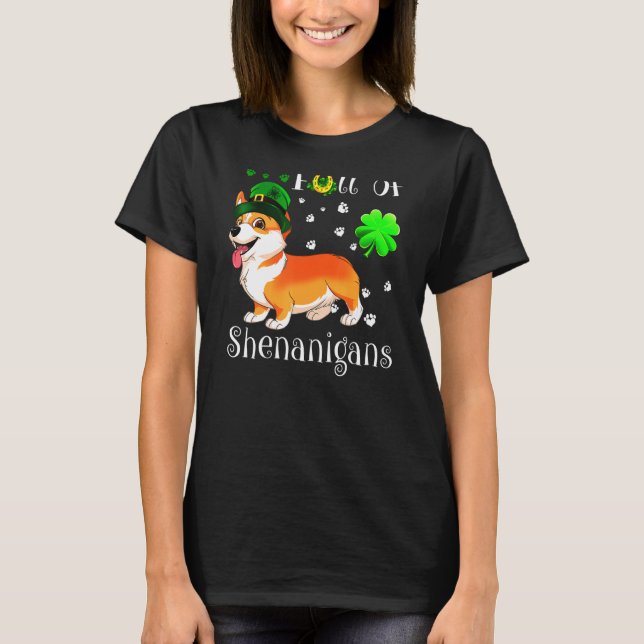 Camiseta Cheio De Shenanigans Corgi (Frente)