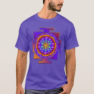 Camiseta Cheio de SRI YANTRA colorido + suas ideias