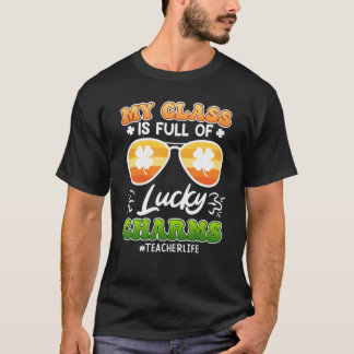 Camiseta Cheio de turma que diz professor de Charms Sortudo
