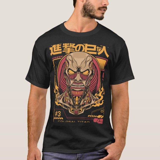 Camiseta Cheio Eren Titan Impressão Tee (Frente)