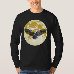 Camiseta Cheio Gótico Pássico Pássaro Noturno Negra Negra N