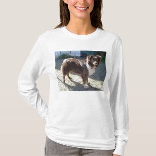 Camiseta cheio vermelho do pastor australiano