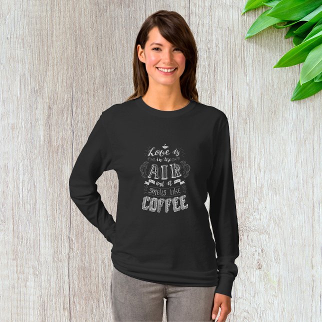 Camiseta Cheira a Café Feminino Manga Longa (Criador carregado)