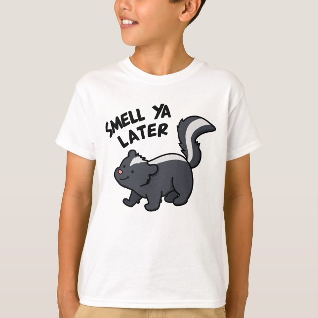 Camiseta Cheira Mais Tarde O Skunk Pun Engraçado (Frente)