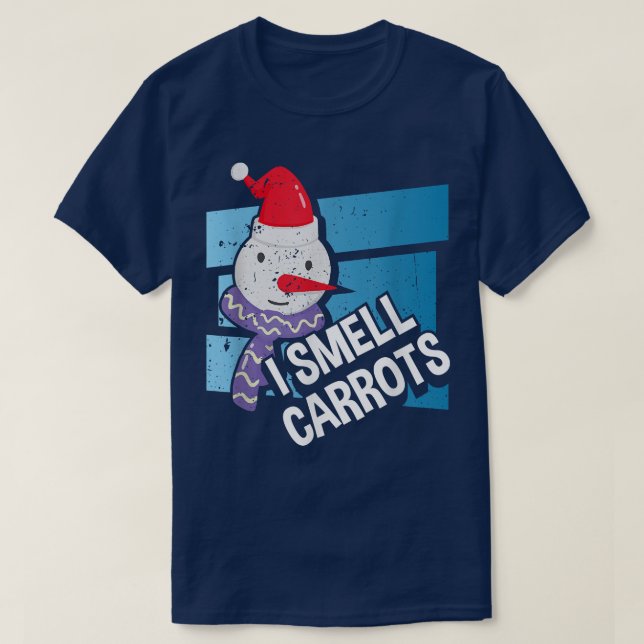 Camiseta Cheira-me Carrots Engraçado Snowman Snow Day Winte (Frente do Design)