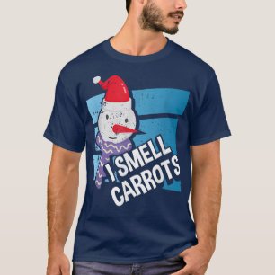 Camiseta Cheira-me Carrots Engraçado Snowman Snow Day Winte