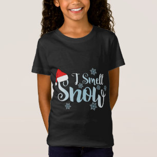 Camiseta cheira neve, flocos de neve bonitos, neve, neve, c