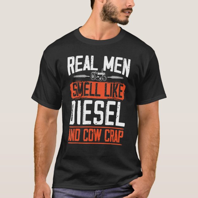 Camiseta Cheirar Como Trator De Agricultor De Merda De Vaca (Frente)