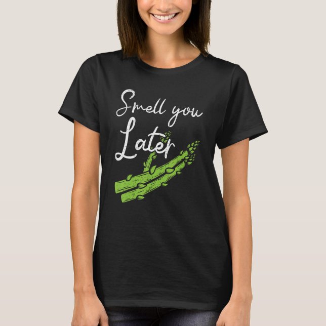 Camiseta Cheire Mais Tarde Aspargos Vegetarianos (Frente)