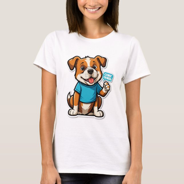 Camiseta Cheiro acontece - Caricatura Engraçada De Cachorro (Frente)