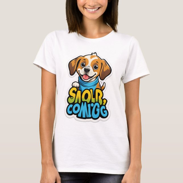 Camiseta Cheiro acontece - Caricatura Engraçada De Cachorro (Frente)