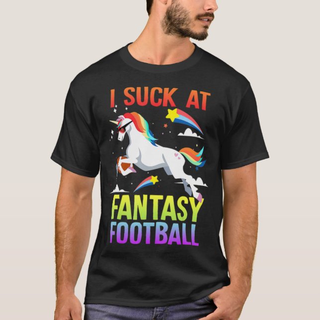Camiseta Cheiro De Fantasy Futebol Unicorn Rainbow Loser c (Frente)