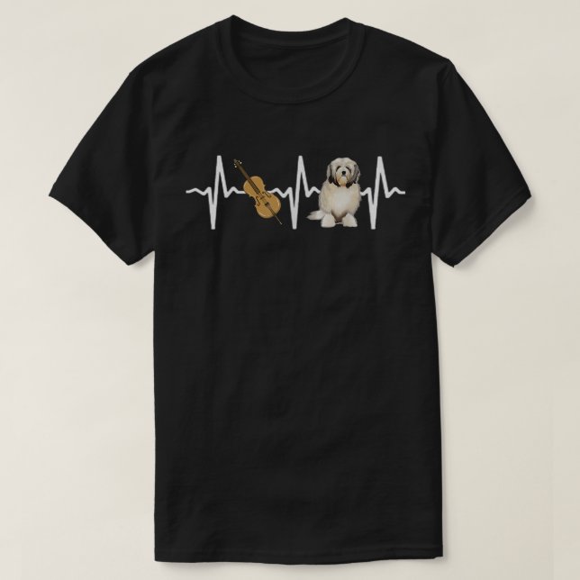 Camiseta Chello Lowchen Heartbeat Dog Lover  (Frente do Design)