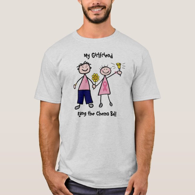 Camiseta Chemo Bell - cancro da mama cor-de-rosa da fita (Frente)