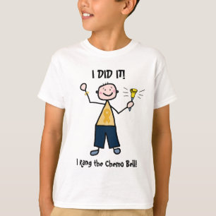Camiseta Chemo Bell - fita do ouro do cancer da infância