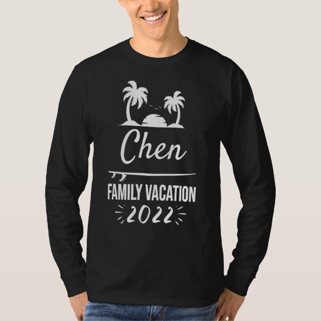 Camiseta Chen Family Vacing Tropical Group Beach (Frente)