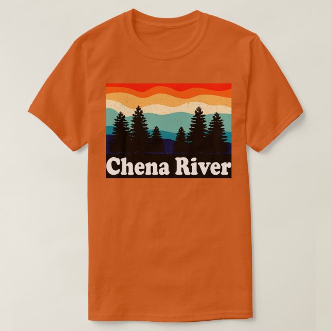 Camiseta Chena River Alaska Retro (Frente do Design)