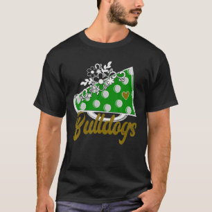 Camiseta Cheque BULLDOG, Accen de Flor Cardíaca Green Megap