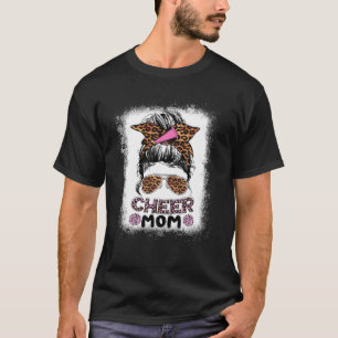 Camiseta Cheque mamãe Mensy Bun Orgulhoso Cheerleader Mãe M