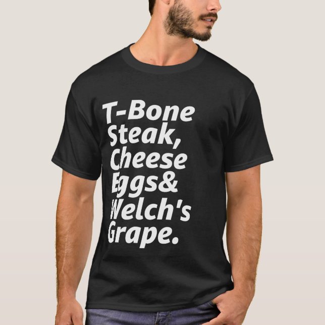 Camiseta Cheques de queijo de bife T-Bone Galhudo (Frente)
