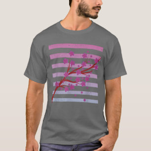Camiseta Cher de Vaporwave Rosa-Rosa-Flor Sakura Japonês