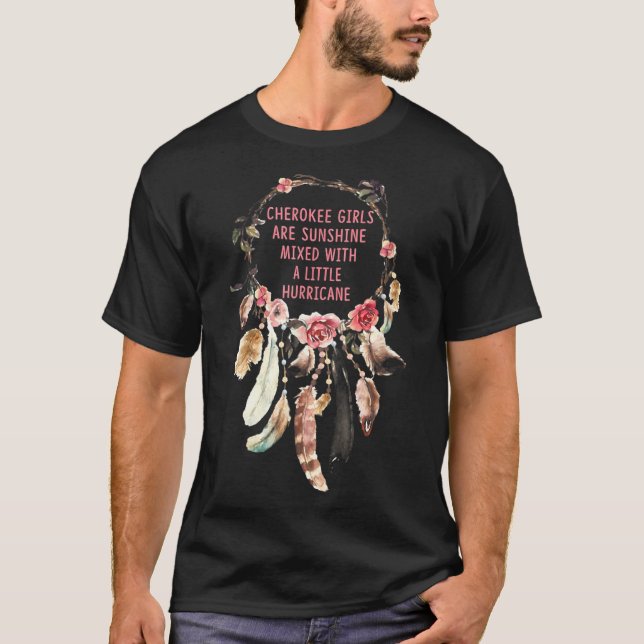 Camiseta Cherokee Native American Girl t shirt T-Shirt (Frente)
