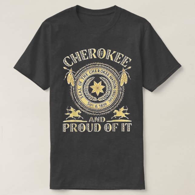 Camiseta Cherokees Natives American e orgulha-se dele (Frente do Design)
