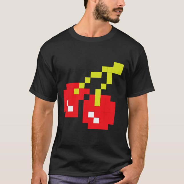 Camiseta Cherries 80s Vídeo Game Halloween Figurume Easy Gr (Frente)