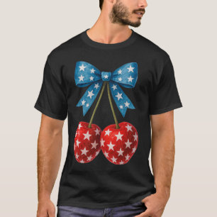 Camiseta Cherries American Flag Coquette Arco Cherry 4th