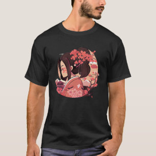 Camiseta Cherry blosom flor japanese geisha girl mountai