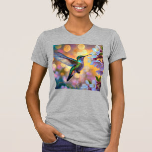 Camiseta Cherry Blossom Fantasy Hummingbird
