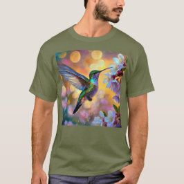 Camiseta Cherry Blossom Fantasy Hummingbird